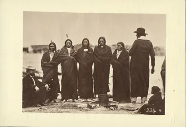 Tashunkakokip (Old man afraid of his horses) and his chiefs, Oglala